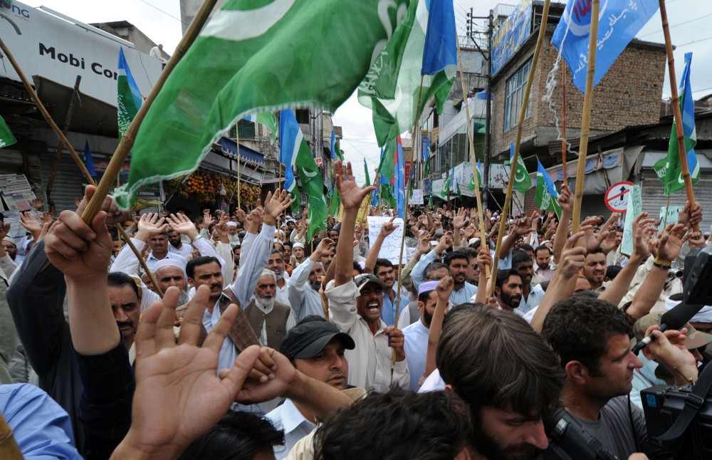 Pakistano protestuotojai - "Mirtis Amerikai"